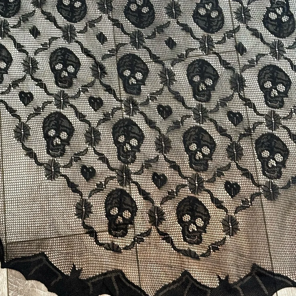 Black Lace Halloween Tablecloth